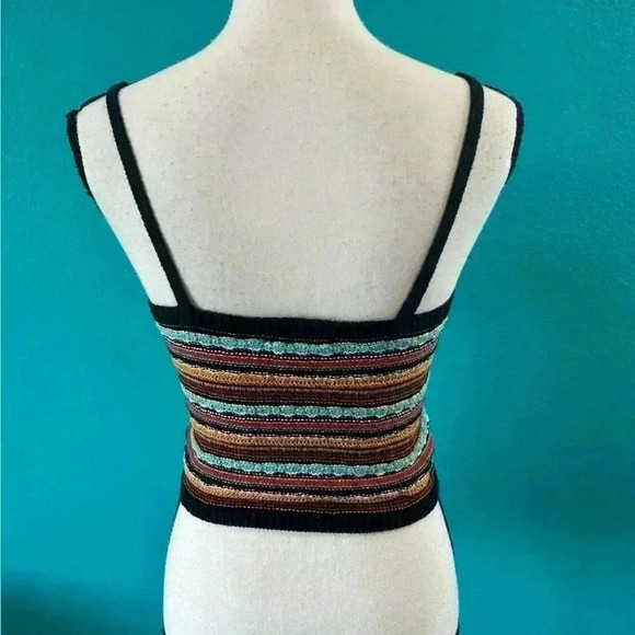 Forever 21 knit striped orange and blue crop top in size small - Picture 4 of 4